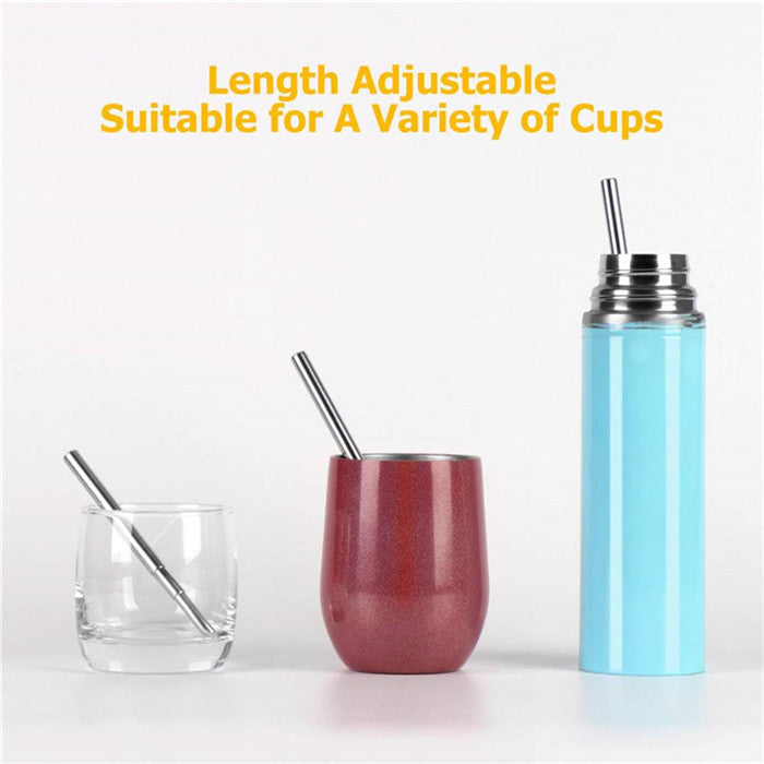 2 PCS Set of Metal Telescopic long Straw Compatible with Stanley Cup, 40oz Water Bottle