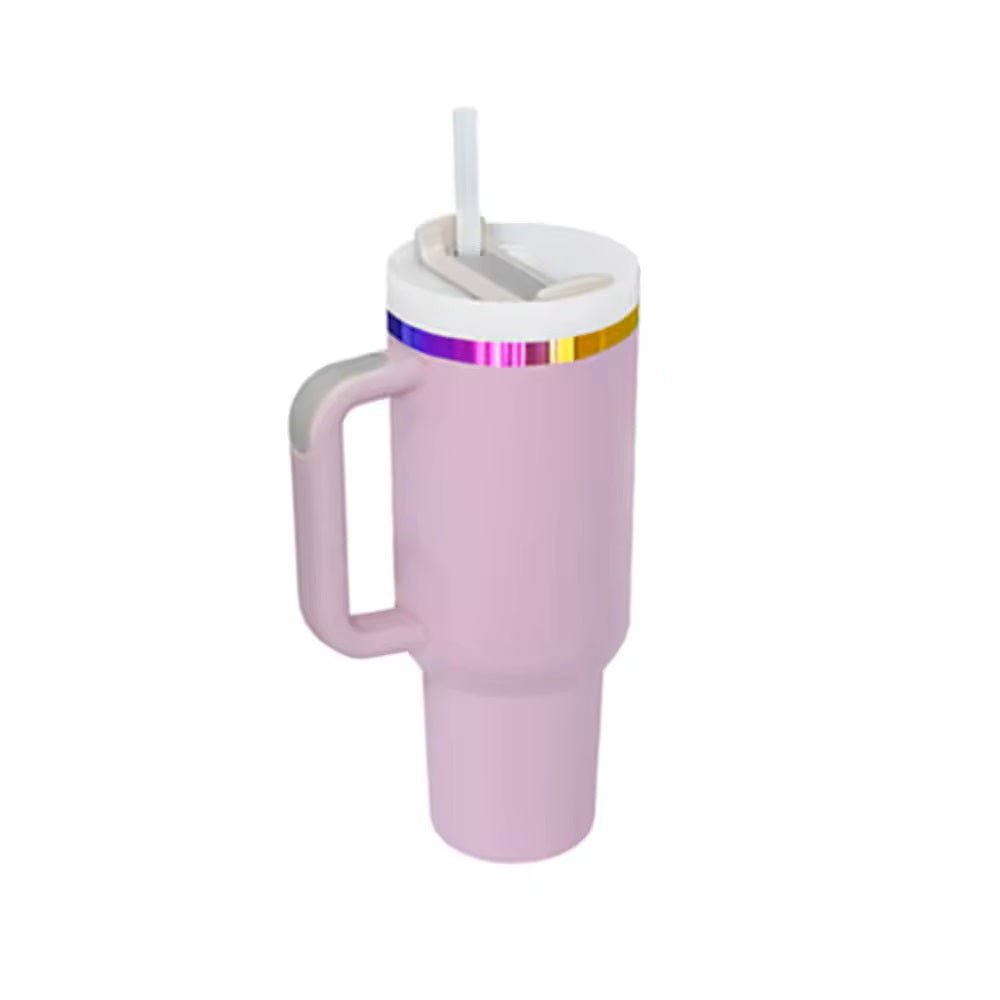 ThreeRs 40OZ Rainbow plated Cups - DIY, large water bottle with Straw and Handle - ThreeRsonline