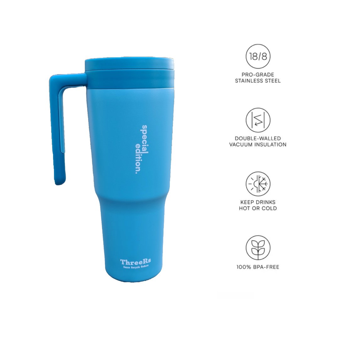 ThreeRs 40Oz Tumbler with Straw Lid Hydrotrek HQT v1 - ThreeRsonline