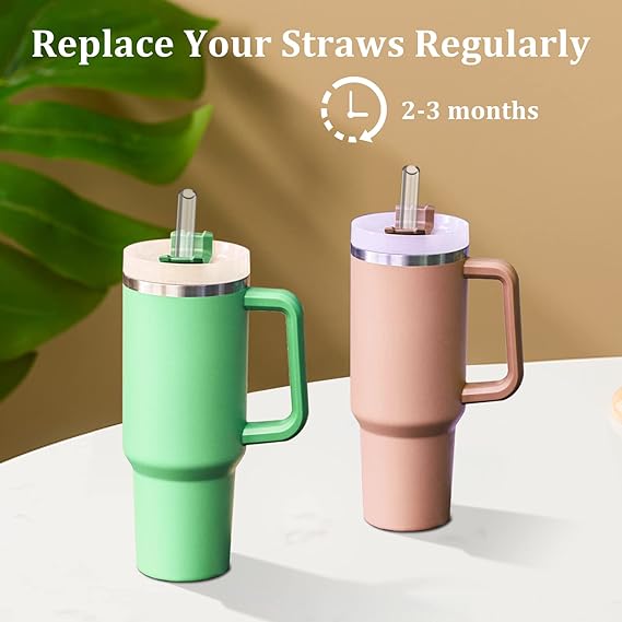 TravelMate EcoStraw 8pcs Extra Long Reusable Drinking Straw set for 40oz Tumbler Adventure Quencher - ThreeRsonline